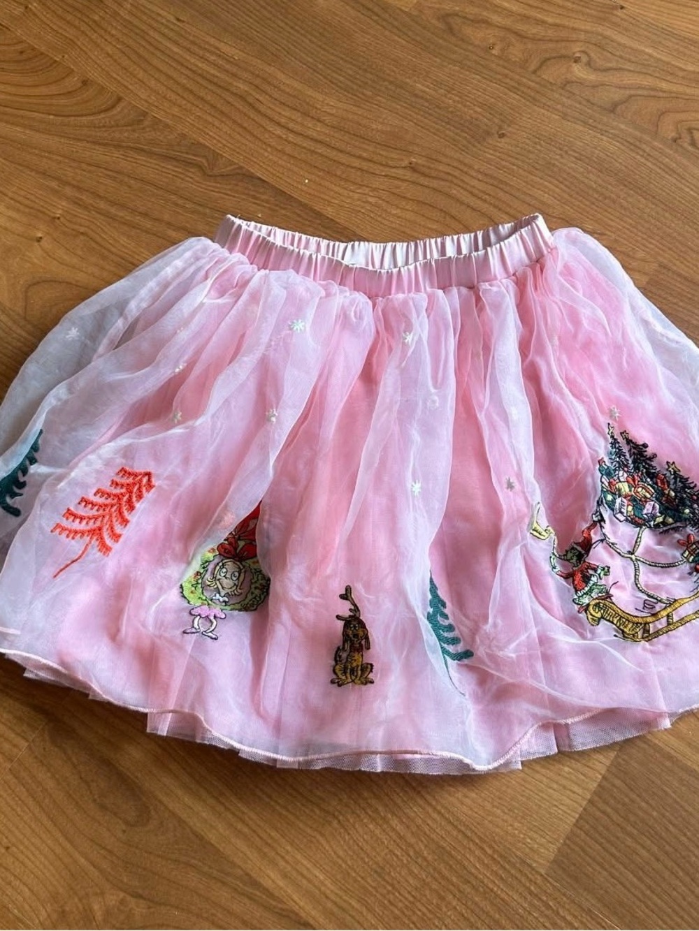 Hanna Andersson Grinch/ Cindy Lou pink tulle skirt size 3t